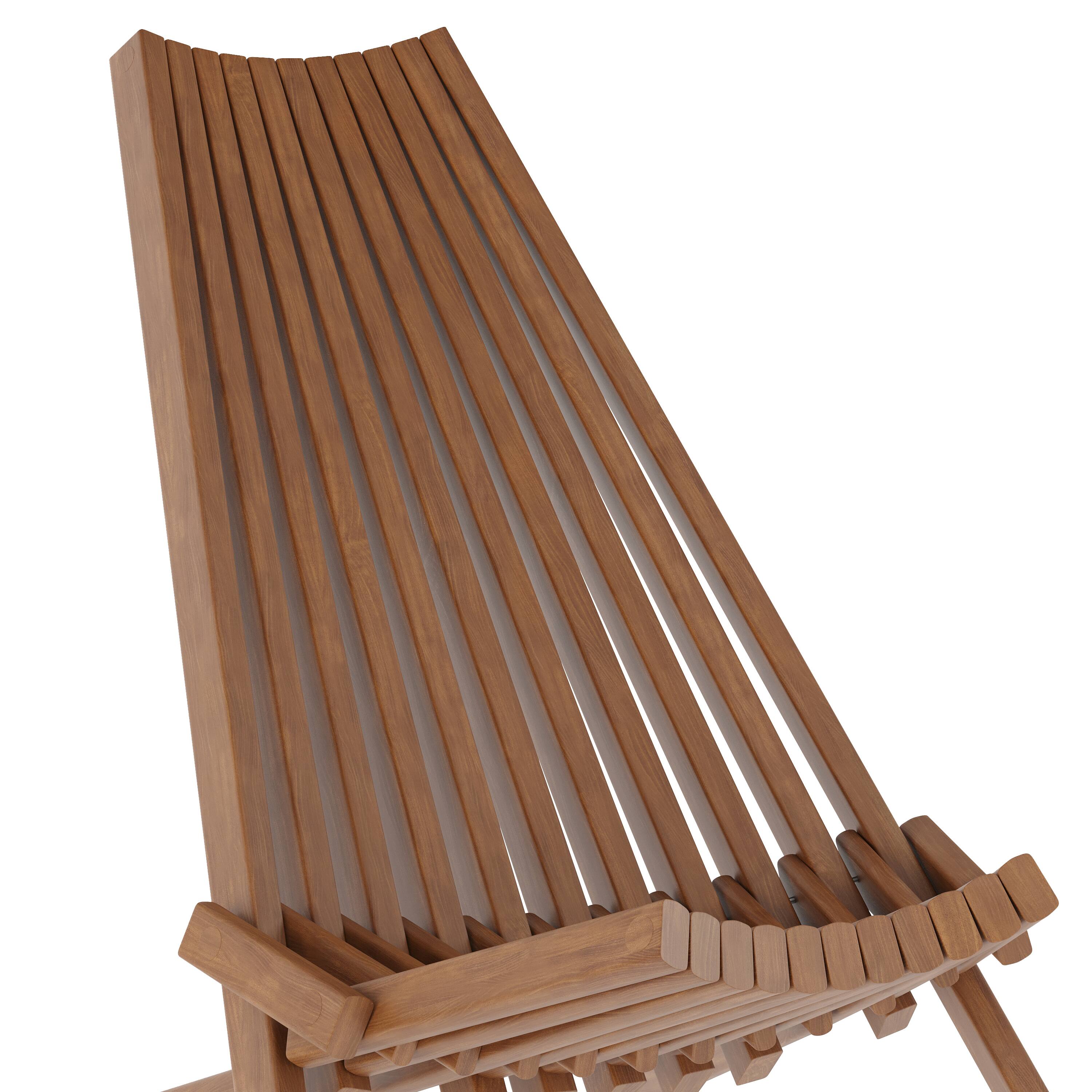 Emma + Oliver Acacia Wood Low Profile Lounge Folding Chair for