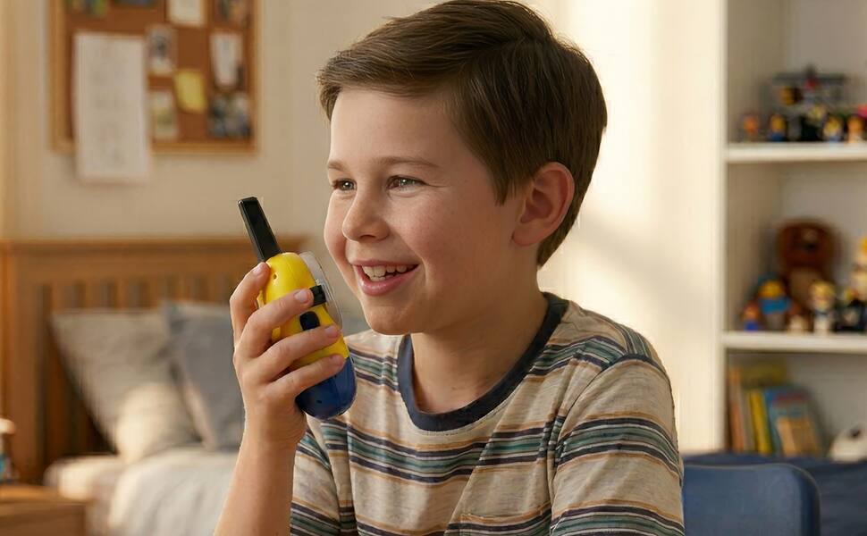 Angle. eKids - Minions Walkie Talkies for Kids, Two Way Radios for Indoor or Outdoor Games - Yellow.