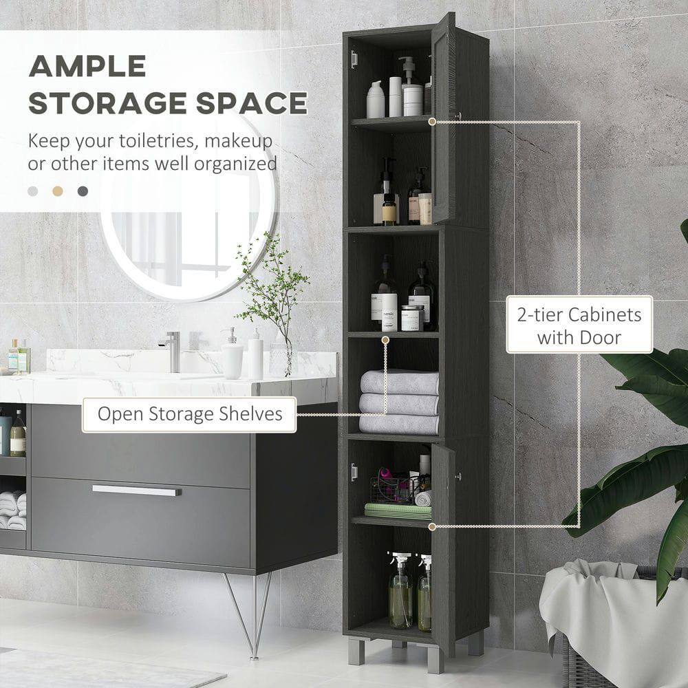 **AMPLE STORAGE SPACE**  
Keep your toiletries, makeup or other items well organized

- Open Storage Shelves
- 2-tier Cabinets with Door