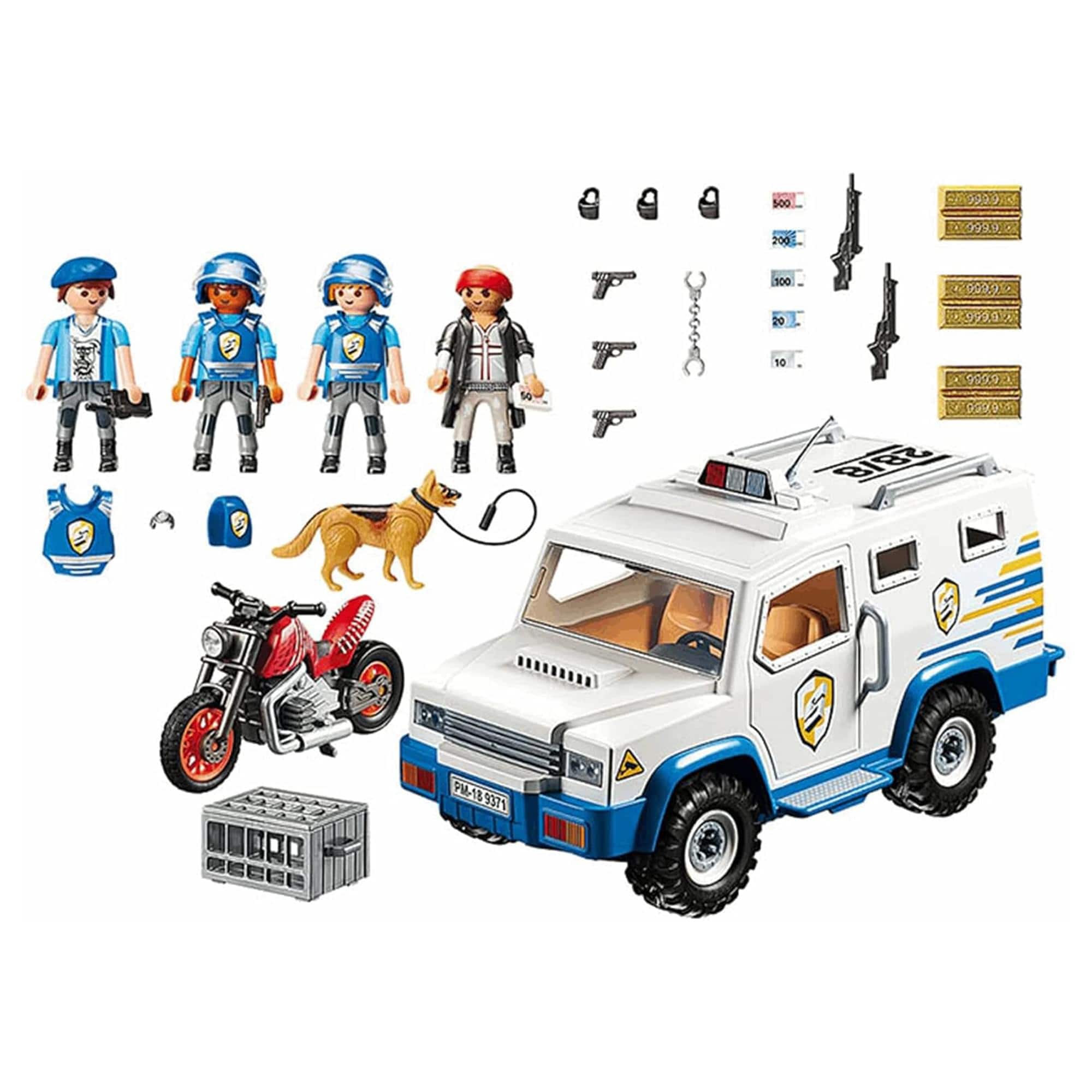 Playmobil - 9371 City Action Armored Van 66-Piece Building Set - Multi-Color