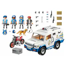 Playmobil - 9371 City Action Armored Van 66-Piece Building Set - Multi-Color