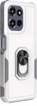 Angle. SaharaCase - Raider Series Heavy Duty Case for Motorola G Power 5G (2025) - Fossil White.