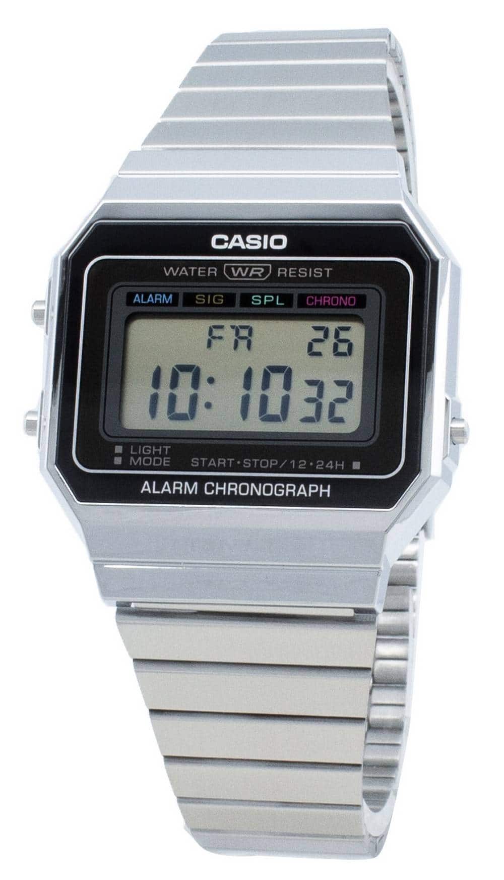 Casio - Youth Digital A700W-1A A700W-1 Alarm Quartz Men's Watch - Silver