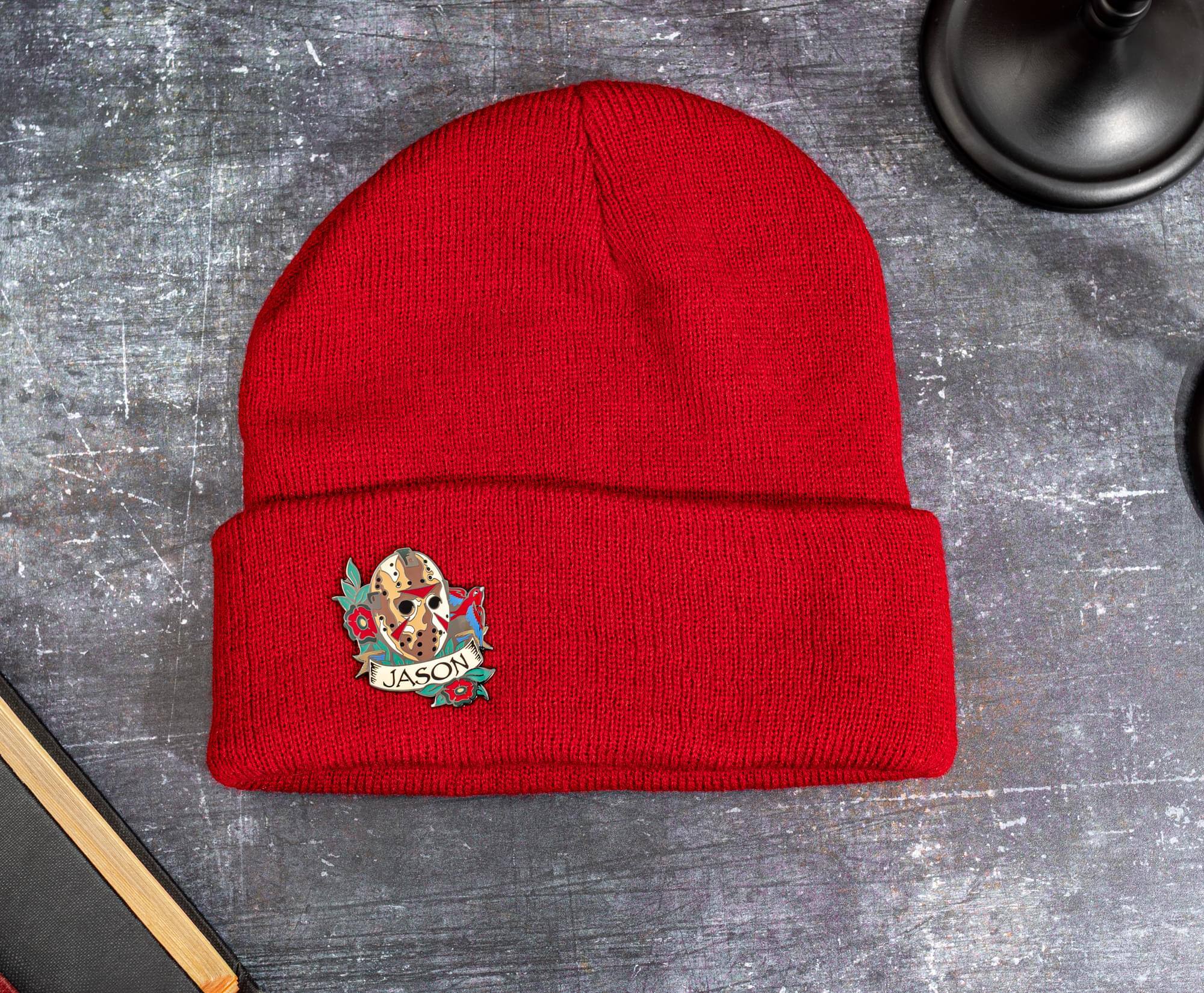 Alt View 4. SalesOne LLC - Friday The 13th Jason Voorhees Mask Traditional Tattoo Enamel Pin - Multi-Colored.