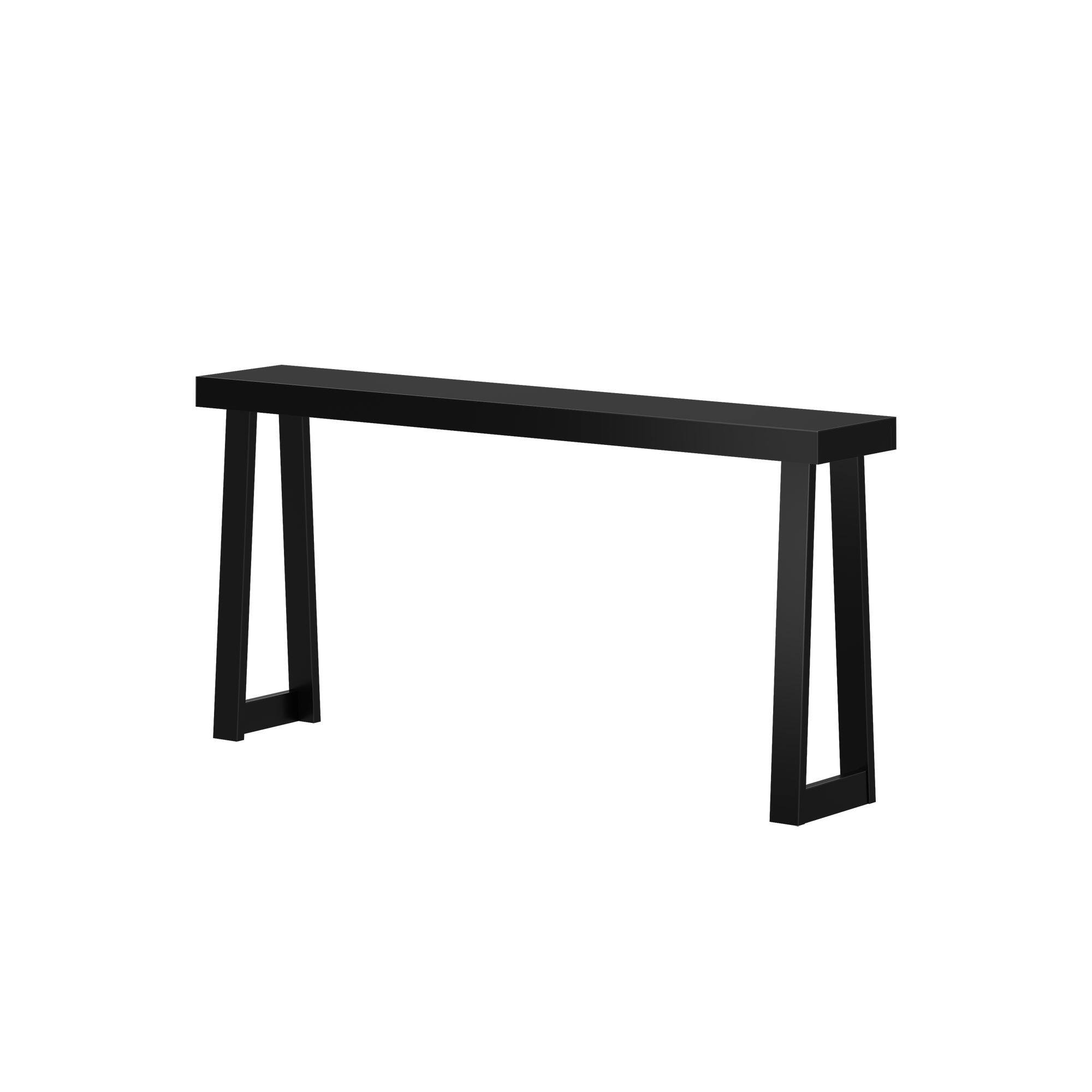 Alt View 2. Plank+Beam - Classic Console Table (66in / 1680mm), Black - Black.
