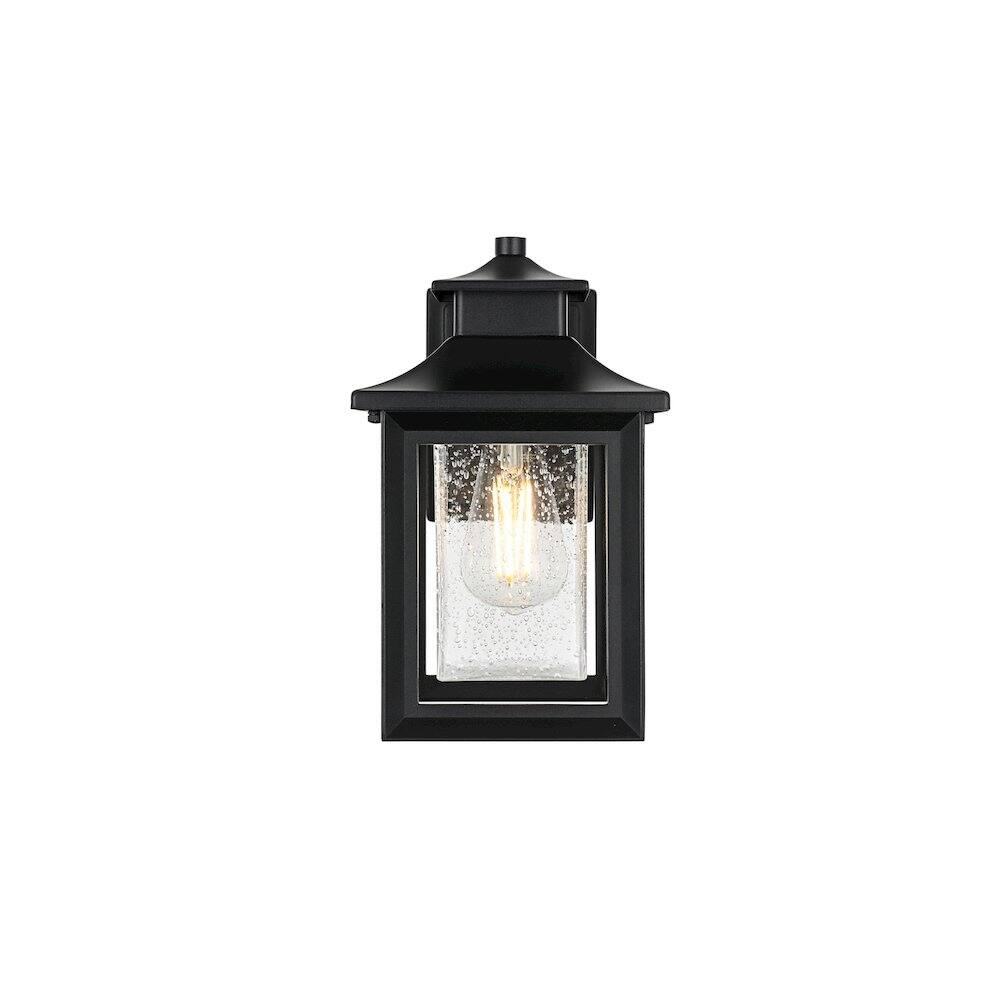 Back. Elegant Lighting - Judson 7 inch Outdoor Pendant in Black - Black.