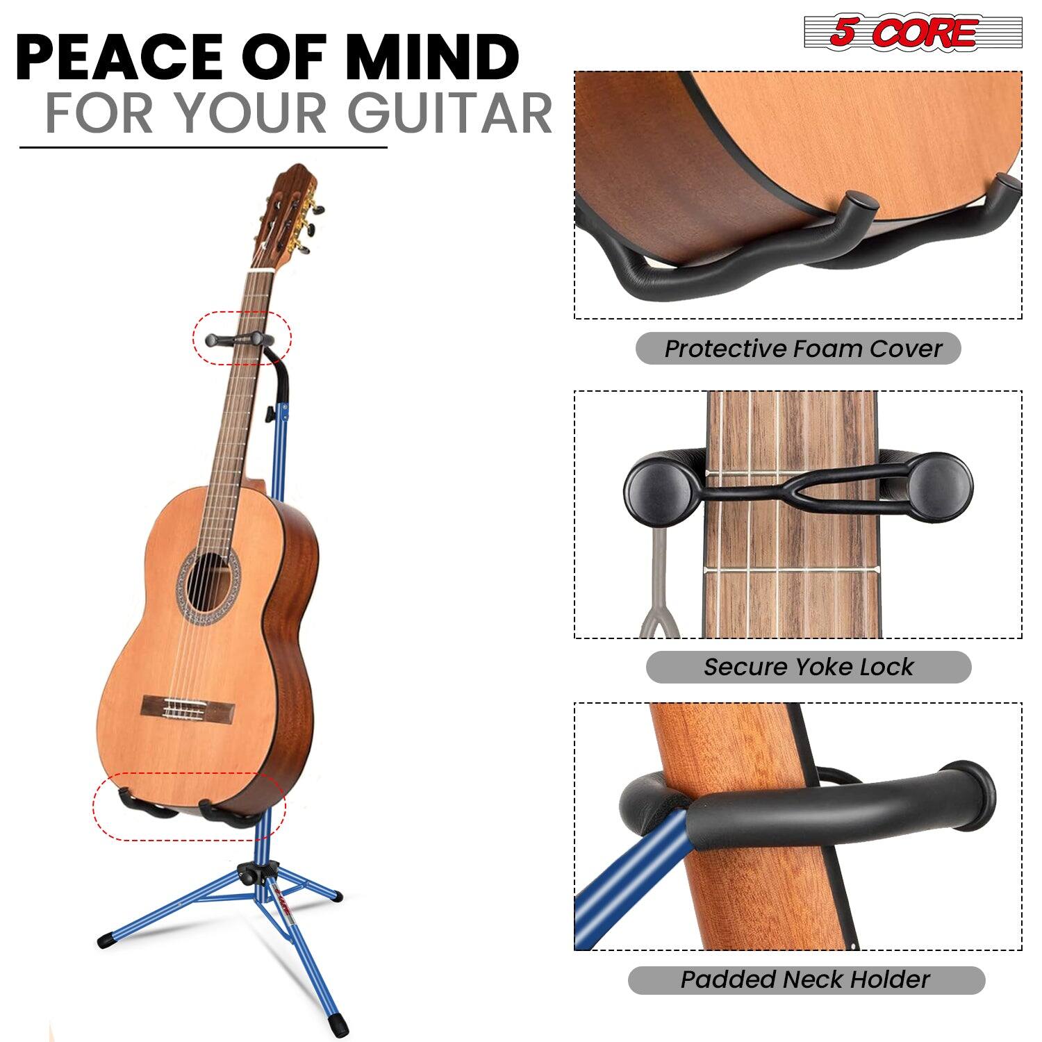 PEACE OF MIND FOR YOUR GUITAR

5 CORE

Protective Foam Cover

Secure Yoke Lock

Padded Neck Holder