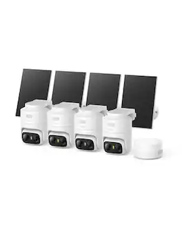 eufy Security - eufyCam C37 4-Cam Kit, Security Cameras, 360PTZ, AI Tracking, 2K Solar Cameras, HomeBase Mini, Facial Recognition