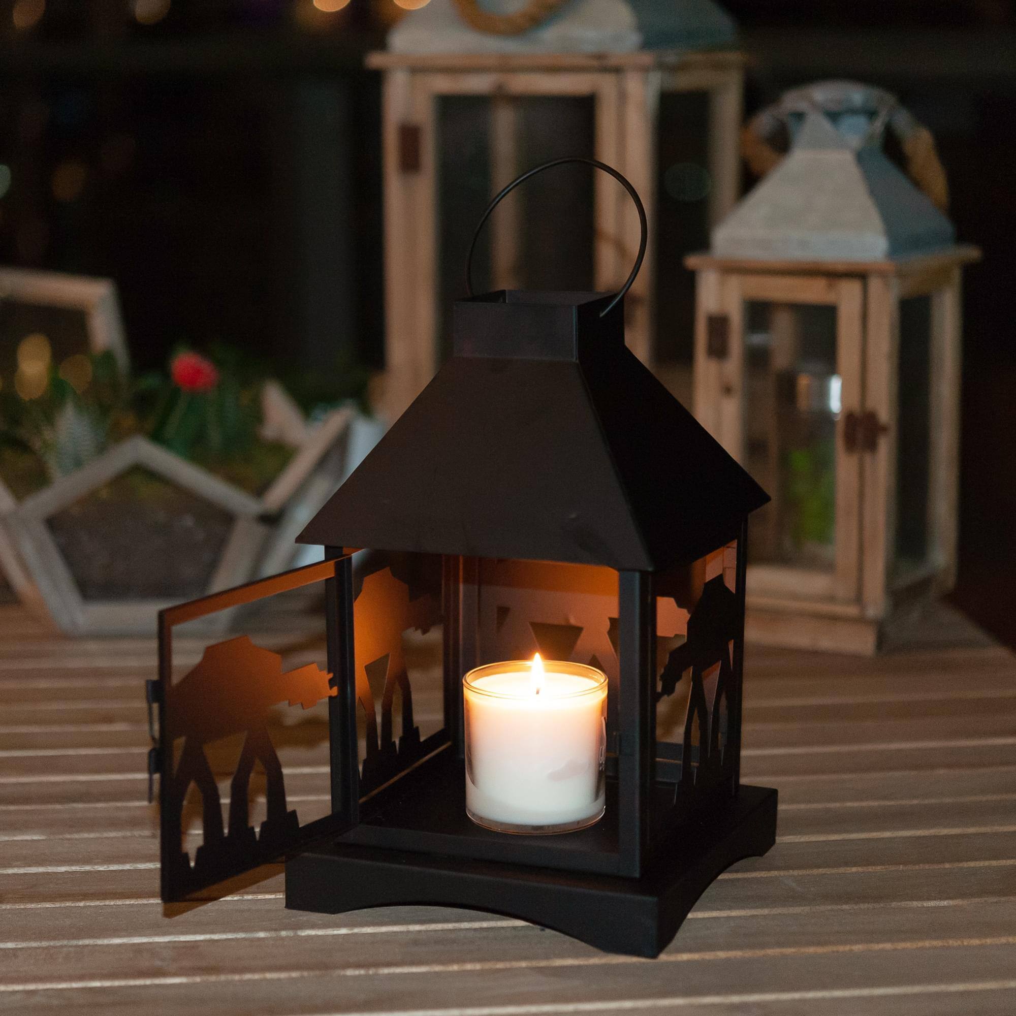 Alt View 4. Star Wars - Star Wars Black Stamped Lantern | Imperial AT-AT Walker | 12 Inches Tall - Black.