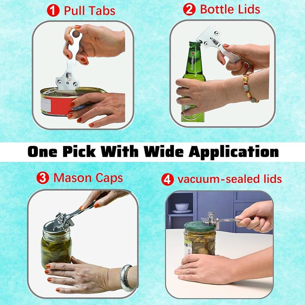1. Pull Tabs  
2. Bottle Lids  
3. Mason Caps  
4. vacuum-sealed lids  

One Pick With Wide Application