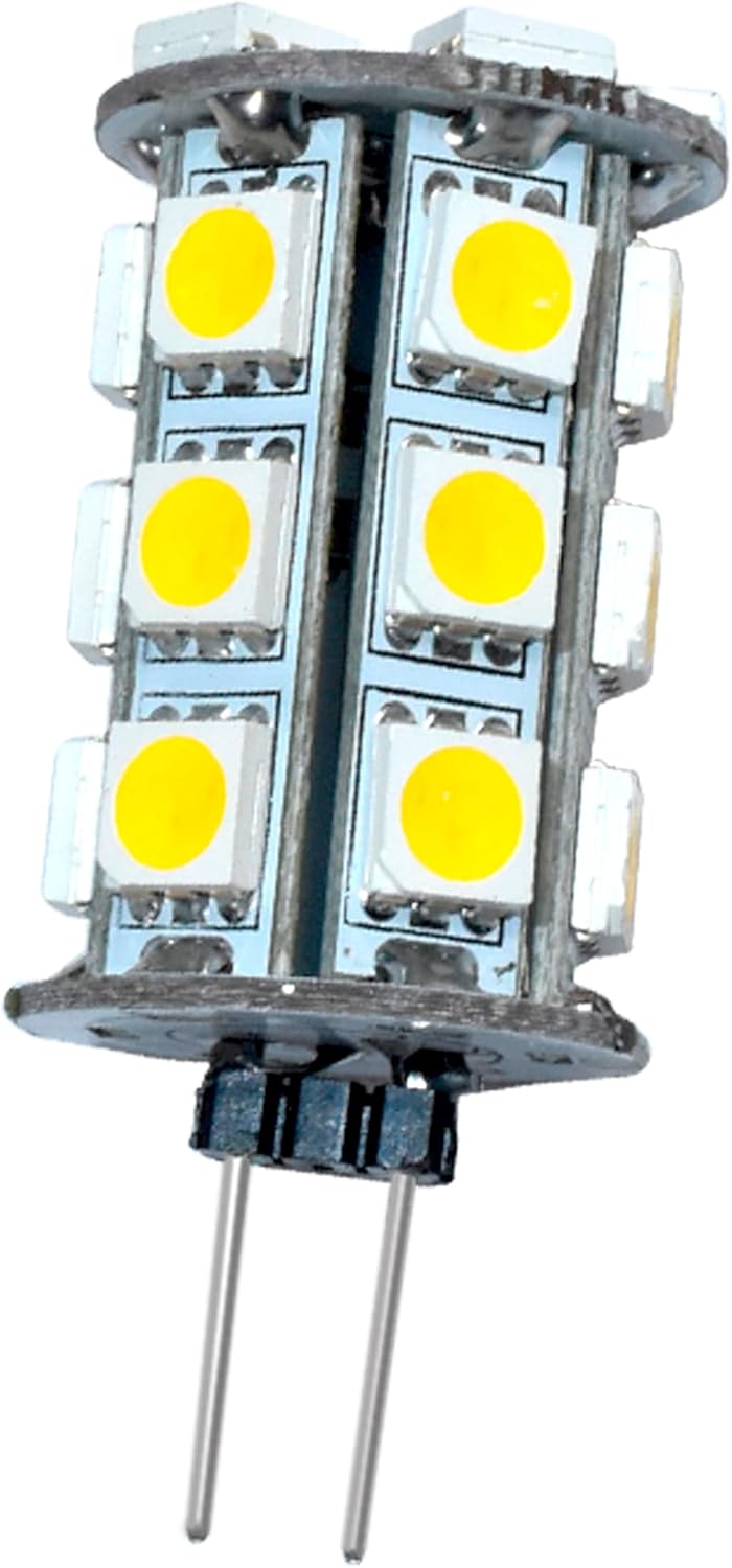 Alt View 5. HQRP - HQRP 4-Pack G4 Bi-Pin LED Bulbs 24xSMD5050 Warm White 12V AC/DC for RV Interior/Ceiling/Porch (875/877).