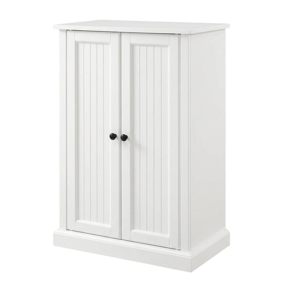 Left. FurniFact - White Seaside Accent Cabinet with Anti-Tip Hardware and Sturdy Build - White.