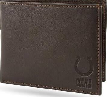 Alt View 1. Rico Industries - Indianapolis Colts Brown Leather Billfold Wallet - With RFID Blocking - Multi.