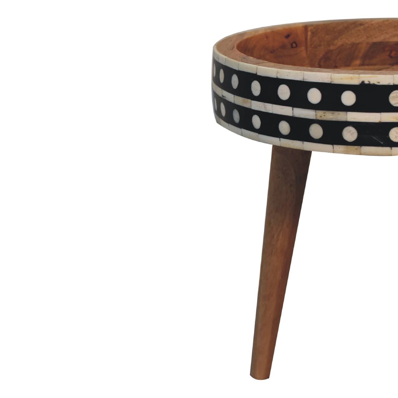 Alt View 1. Artisan Furniture - Artisan Furniture Solid Wood Mini Pattern Nordic End Table, Brown - Brown.