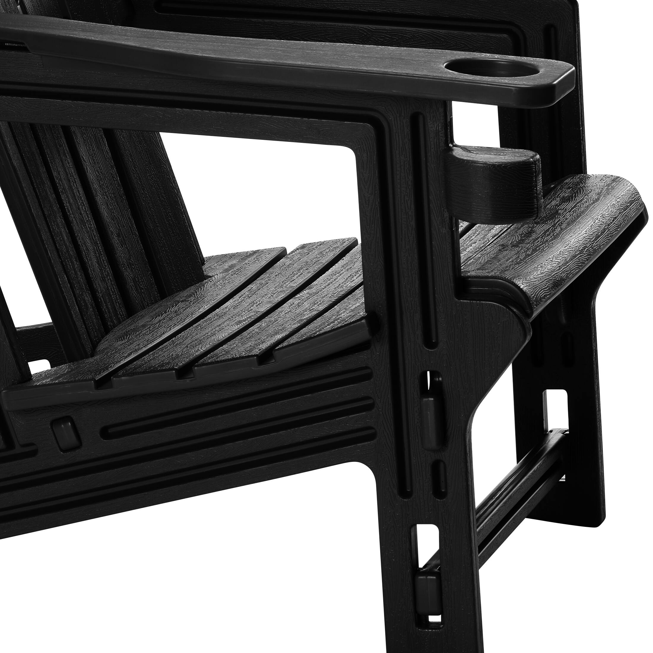 Alt View 3. WestinTrends - WestinTrends Azura Outdoor HDPE Adirondack Chairs With Connecting Table Tray (Set of 2) - Black.