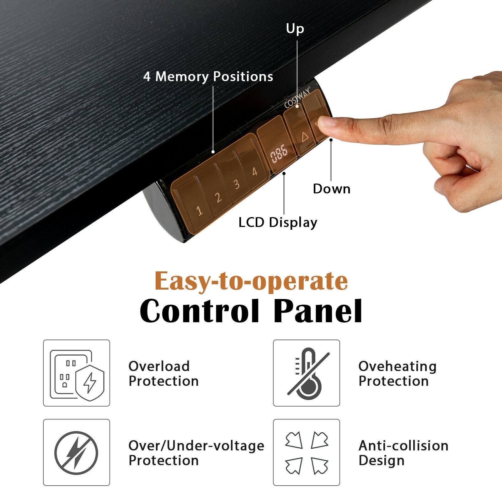 - Up
- 4 Memory Positions
- Down
- LCD Display
- Easy-to-operate Control Panel
- Overload Protection
- Overheating Protection
- Over/Under-voltage Protection
- Anti-collision Design