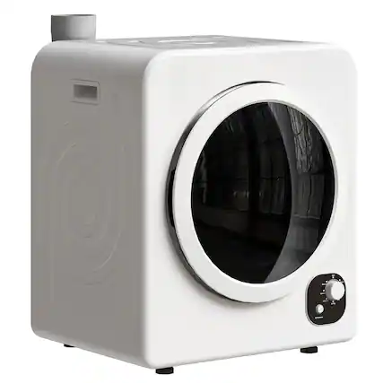 Front. Homcom - 120V Portable Clothes Dryer, 1300W Compact Front Load Laundry Dryer Machine with 4 Automatic Drying Mode for Apartment - White.