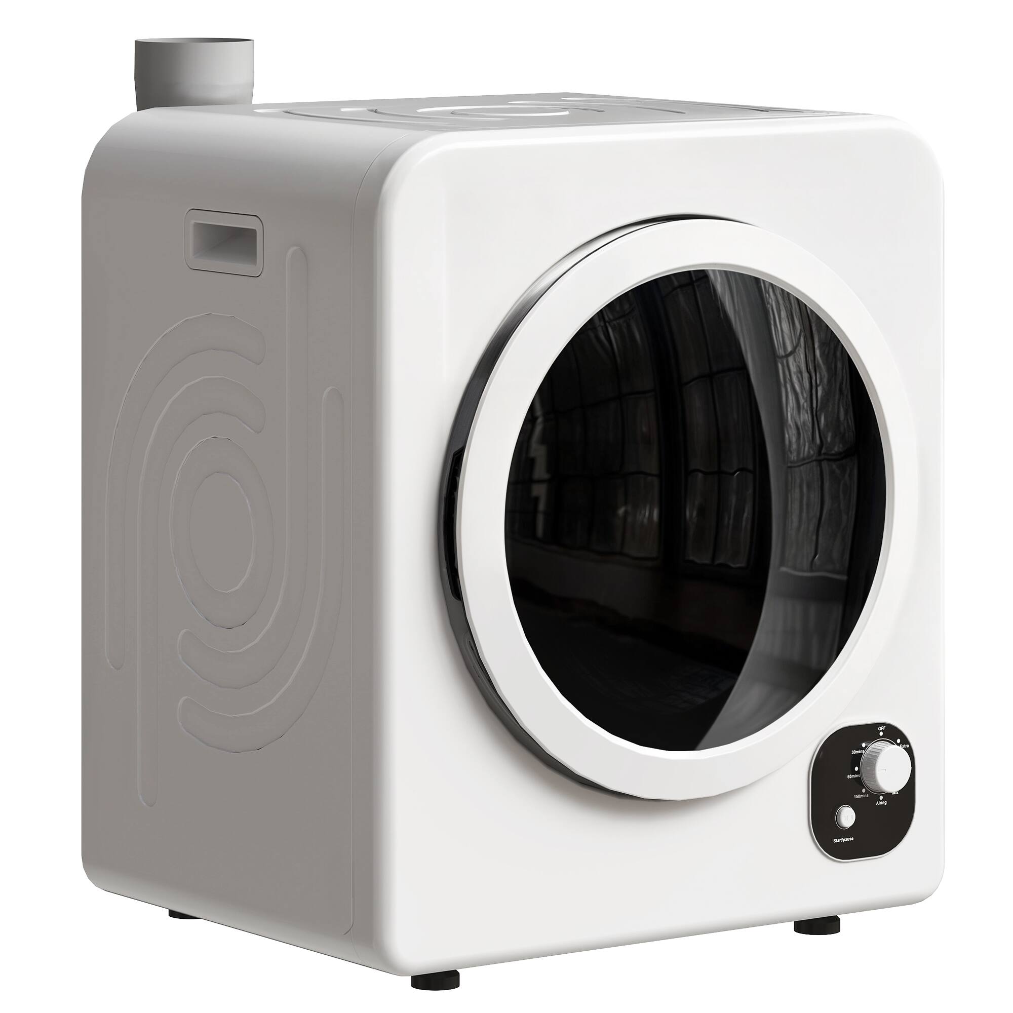 Front. Homcom - 120V Portable Clothes Dryer, 1300W Compact Front Load Laundry Dryer Machine with 4 Automatic Drying Mode for Apartment - White.