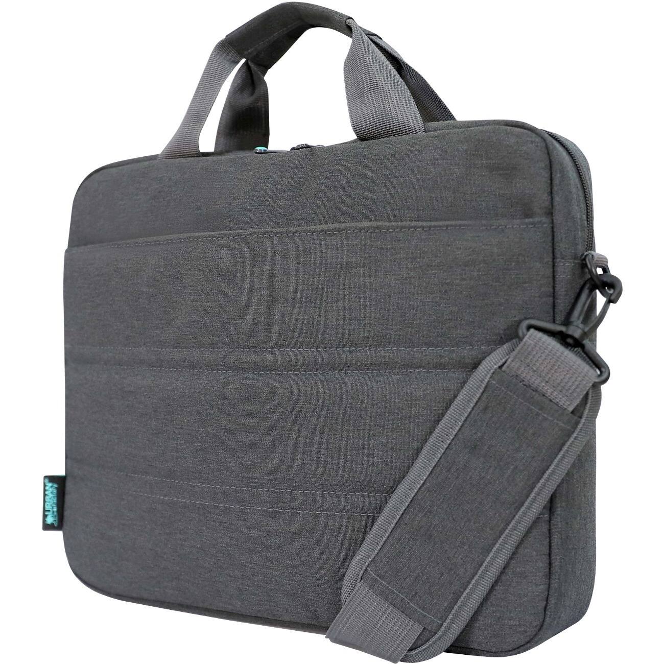 Alt View 1. Urban Factory - Urban Factory GREENEE Carrying Case for 13" to 15.6" Notebook - Gray, Green - Shock Absorbing, Water Resistant - High - Gray/Clear.