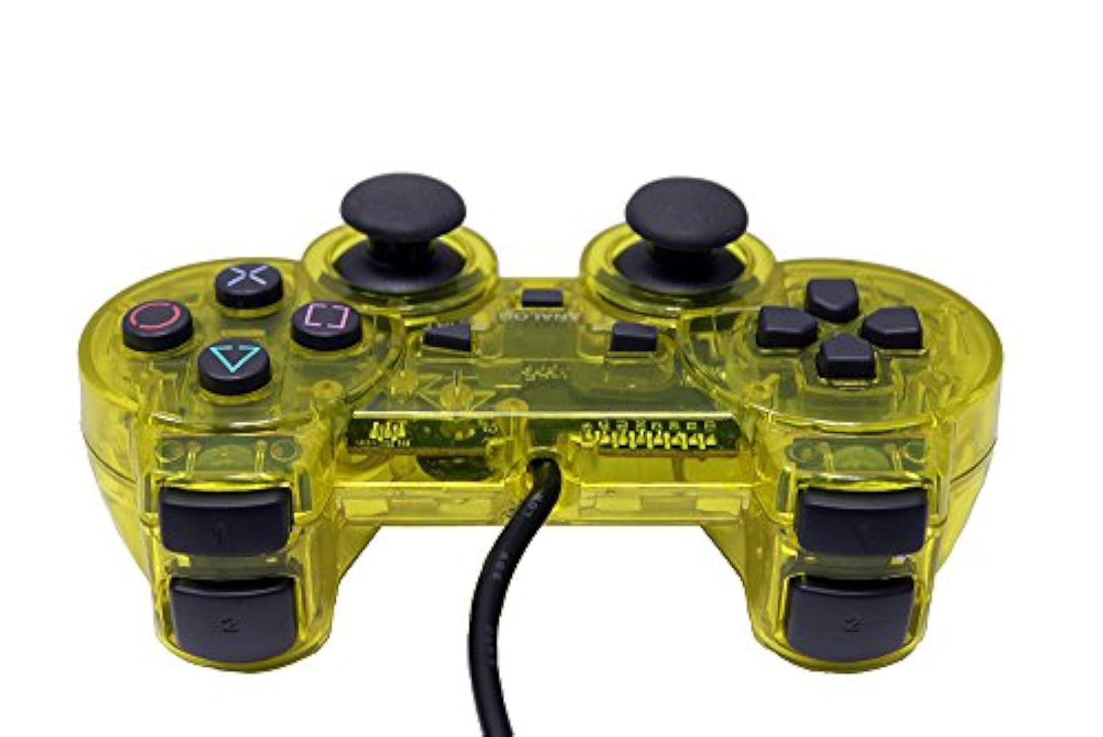 Alt View 2. Mars Devices - Transparent Yellow Controller for Playstation PS1 PS2 - Yellow.