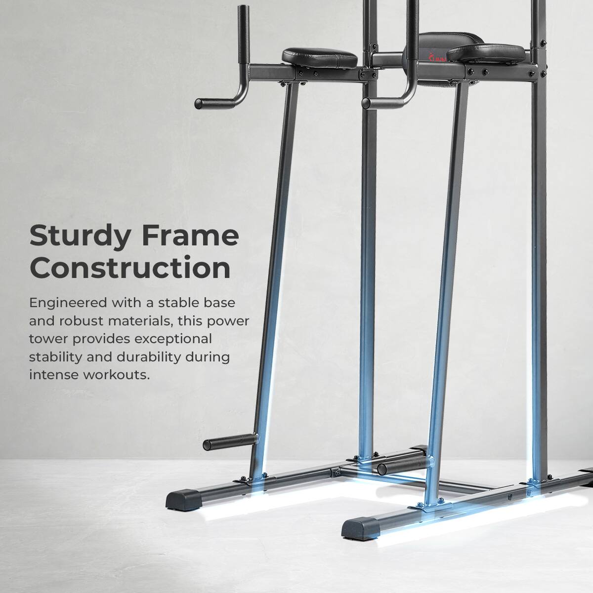 Sturdy Frame Construction

Engineered with a stable base and robust materials, this power tower provides exceptional stability and durability during intense workouts.