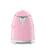 Angle. SMEG - SMEG KLF05 3.5-cup Electric Mini Kettle - Pink.