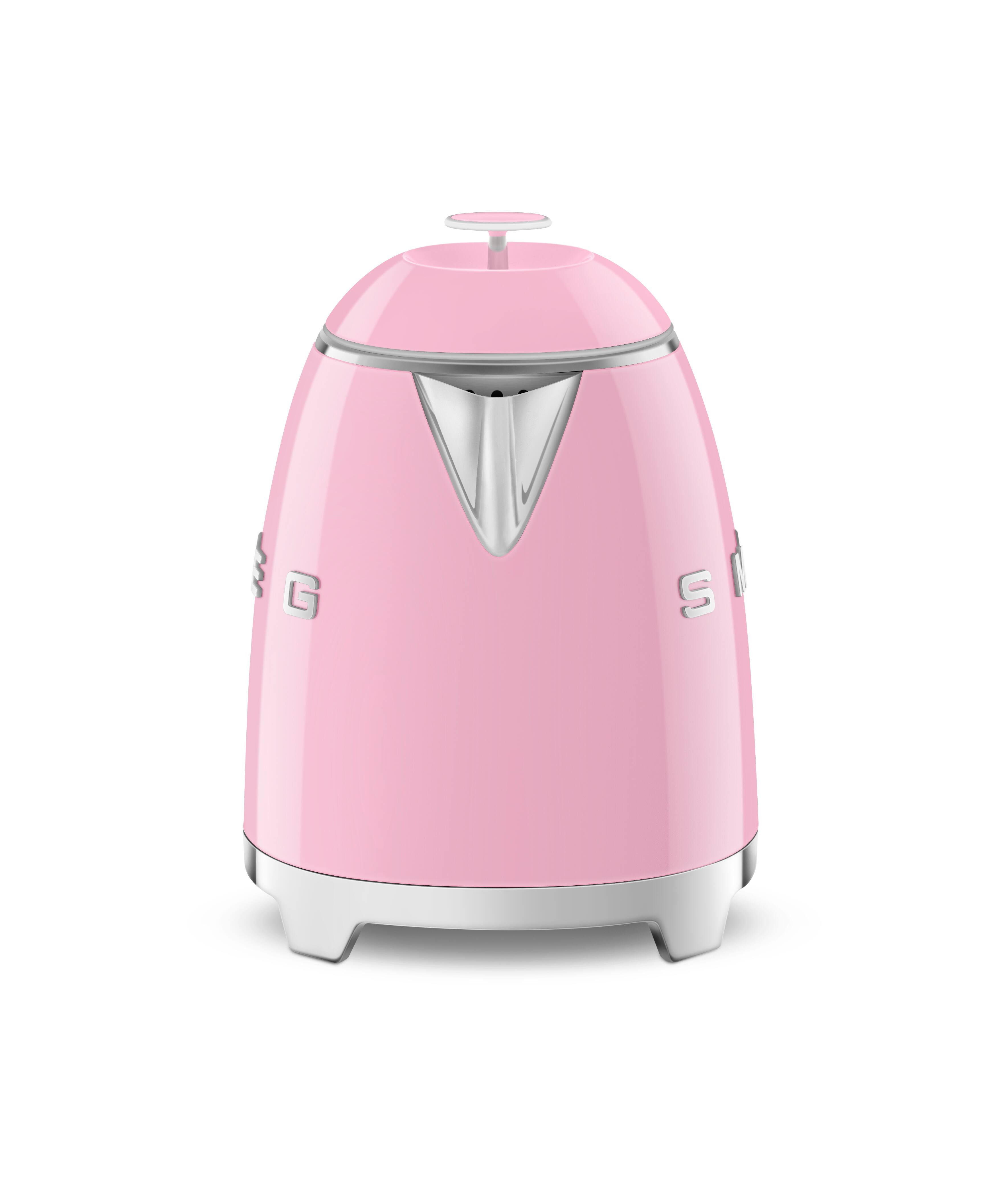 Angle. SMEG - SMEG KLF05 3.5-cup Electric Mini Kettle - Pink.