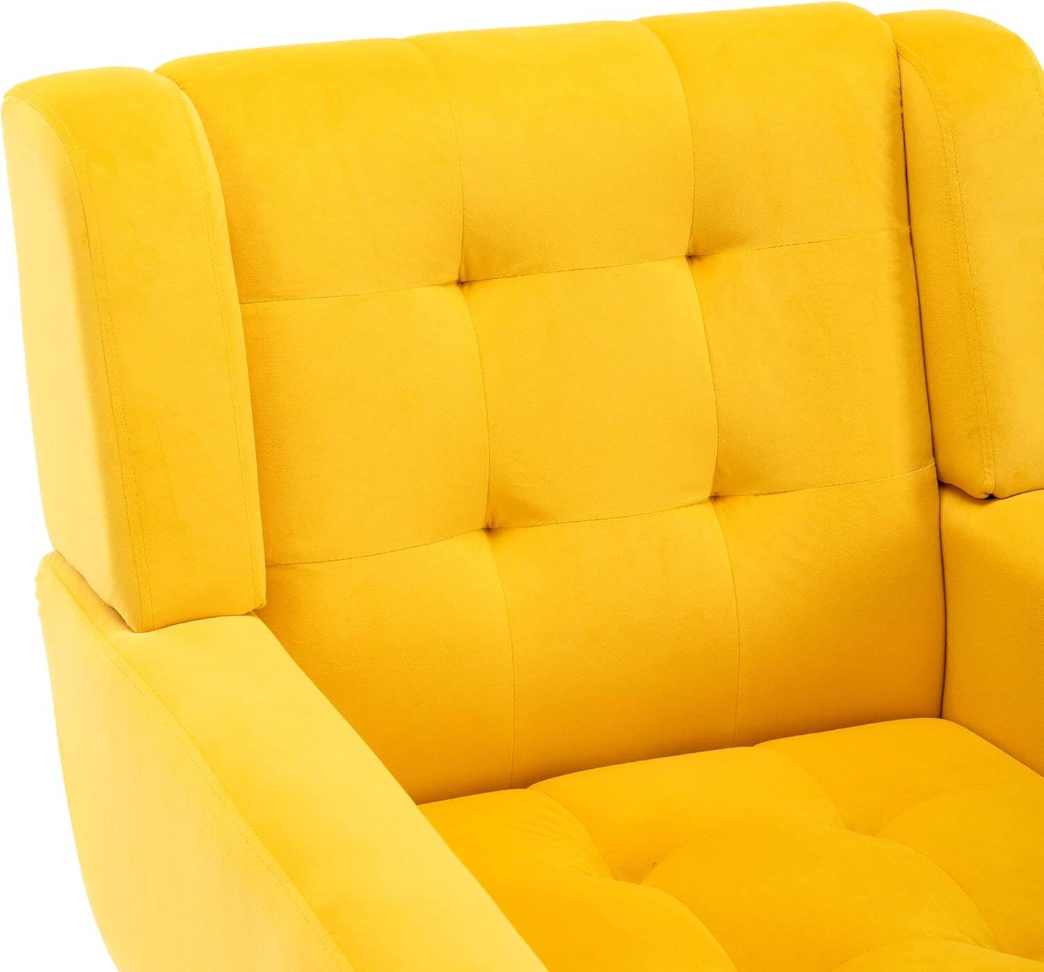 Alt View 6. Trinkets Crazed - Midcentury Modern Accent Chair with Arms, Upholstered Fabric Reading Side Chair - yellow.