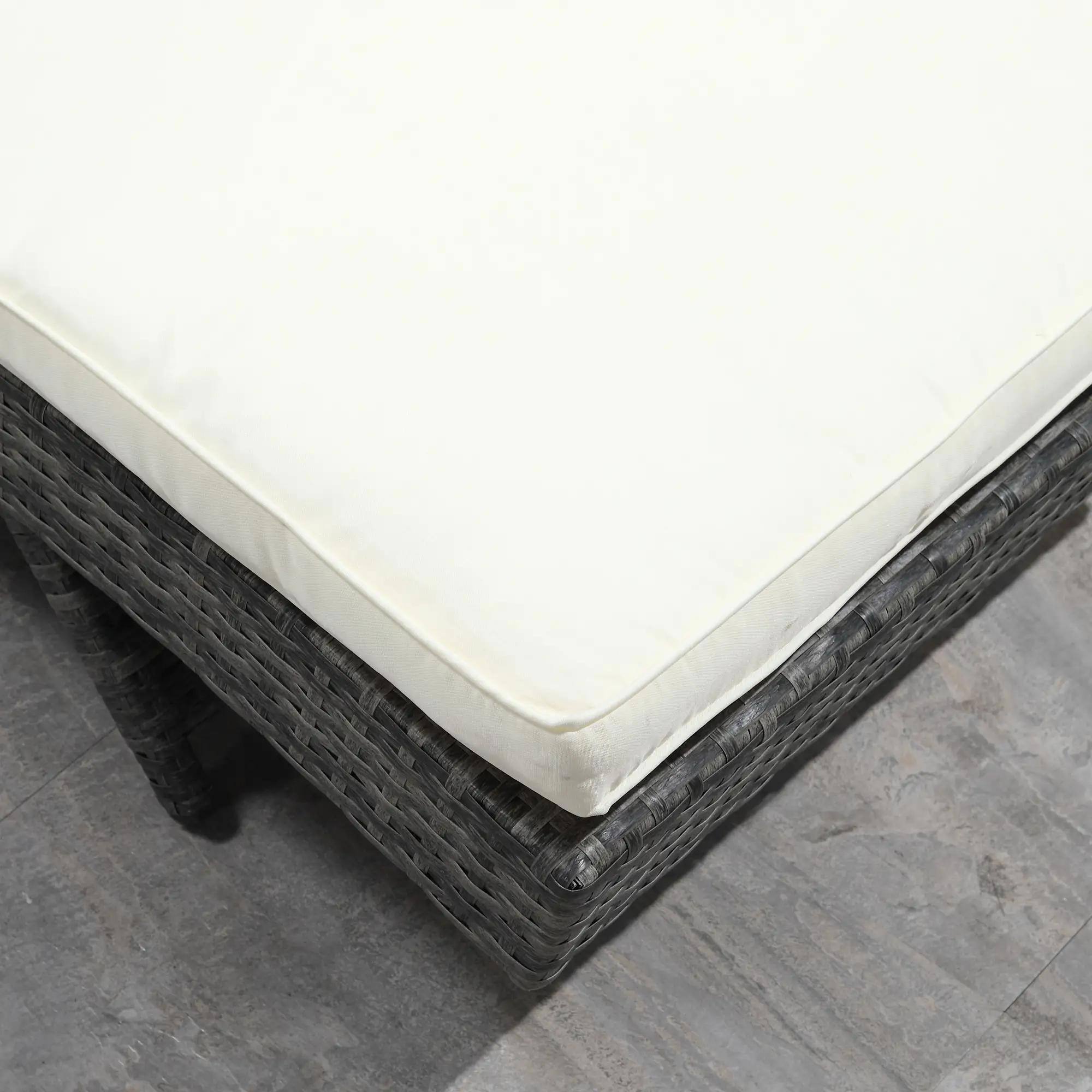 Alt View 4. Spaco - Spaco Foldable Chaise Lounge, 5-Level Adjustable Backrest, Breathable Mesh - Cream White.