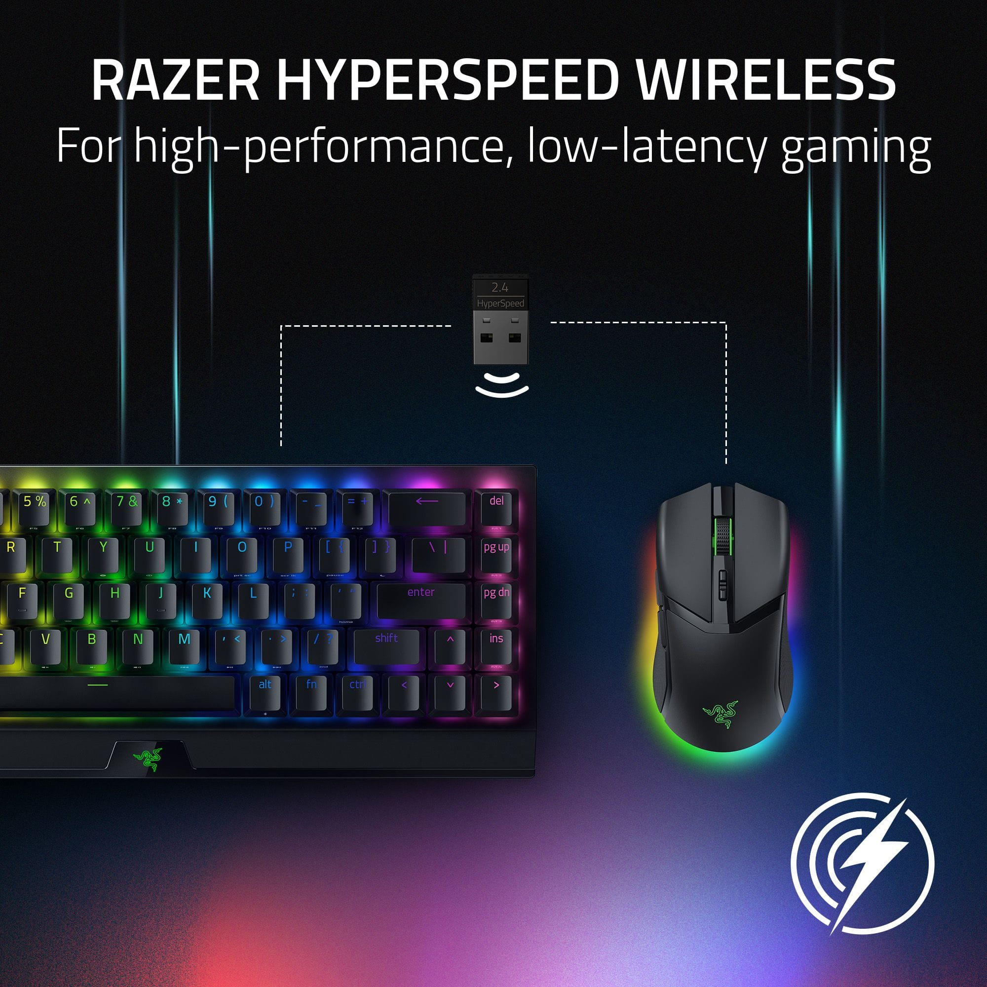 RAZER HYPERSPEED WIRELESS For high-performance, low-latency gaming 2.4 GHz/Speed 5 GHz 6 GHz 7 GHz 8 GHz 9 GHz (0 dBm - + dBm)