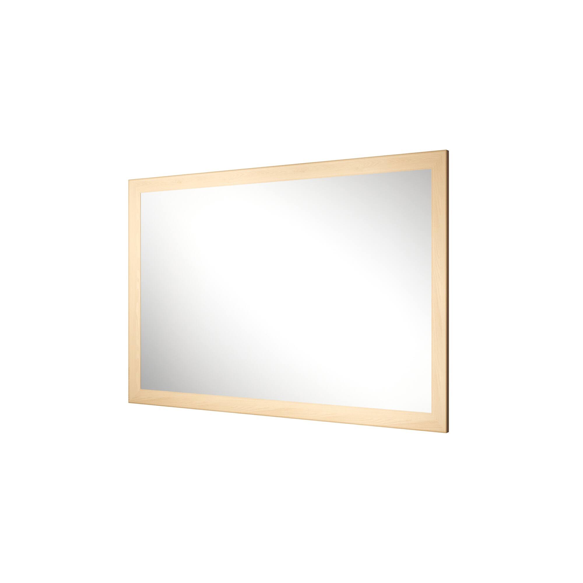 Alt View 1. Boyel Living - 32 in W x 48 in L Dark Wood Grain Rectangular Slanted Edge Aluminum Framed Wall Bathroom Vanity Mirror.