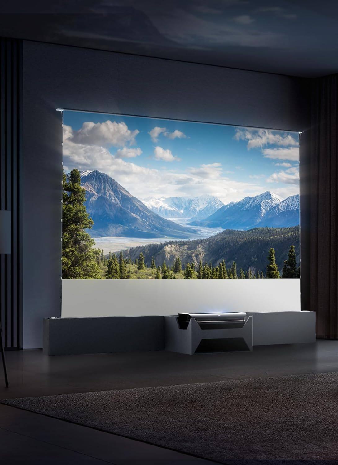 Alt View 5. AWOL Vision - AS-C100 Projector Station Only, Integrated TV Stand Cabinet for AWOL UST Projector and 100 inch Floor Rising Screen - Black.