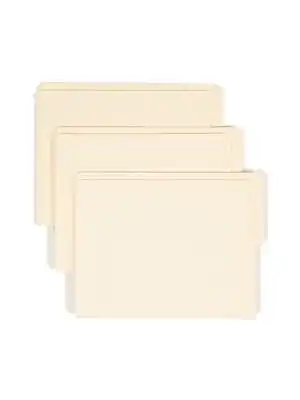 Front. Smead - Recycled End Tab File Folder, Straight Cut, Letter Size, 100/Box - Manila.