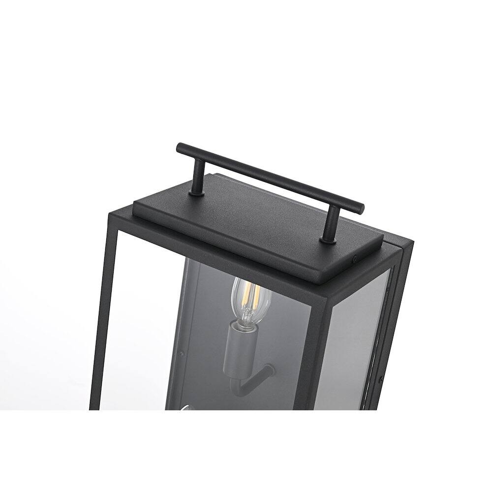 Alt View 3. Elegant Lighting - Valentin 8 Inch Outdoor Wall Sconce In Black - Black.