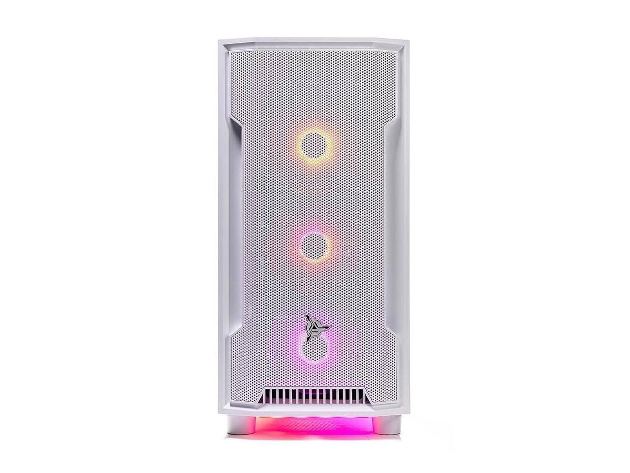 Alt View 5. Skytech Gaming - Skytech Archangel PC, AMD Ryzen 5 5500, RTX 3050 6GB, 500GB SSD, 16GB RAM, 650W PSU, Wi-Fi, Win 11 - White.