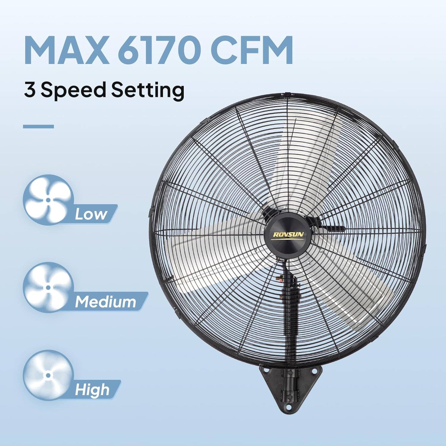 MAX 6170 CFM  
3 Speed Setting  
Low  
Medium  
High