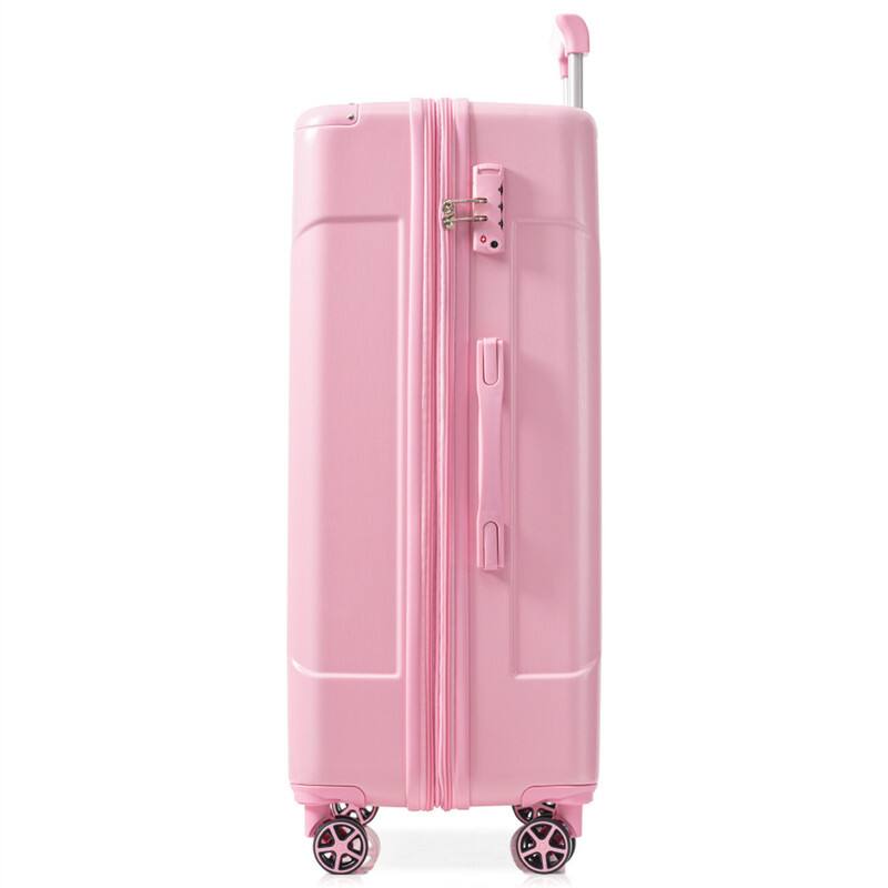 Alt View 7. HTUTWOO - Hardshell Luggage - 28-inch Expandable Checked Suitcase, Lightweight Durable ABS, Double Wheels - Pink.
