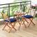 Alt View 1. Costway - 3 PCS Acacia Wood Patio Bistro Set Folding Outdoor Table and Chairs with Cushions - Navy,Natural.