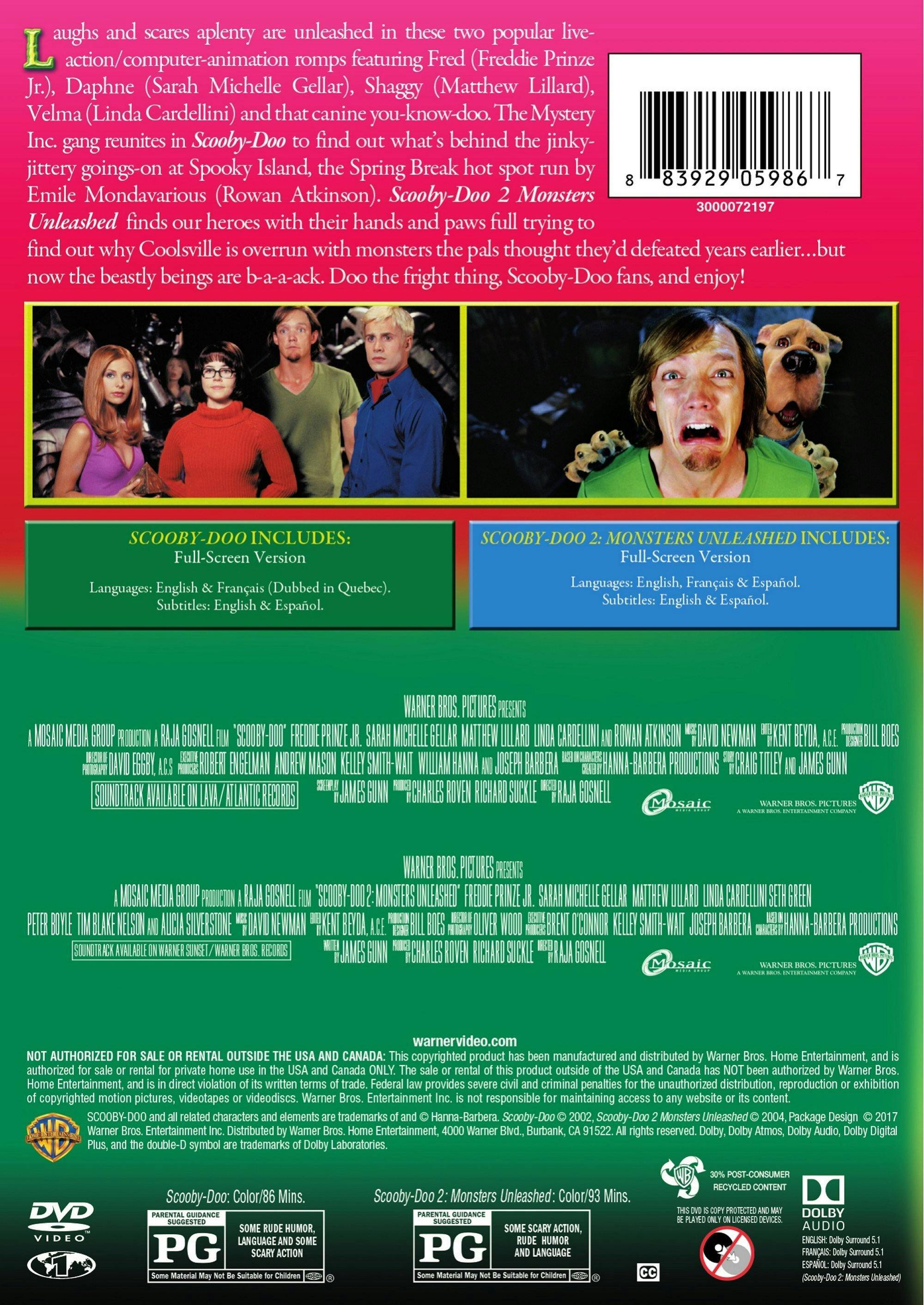 Angle. Scooby-Doo - The Movie/Scooby-Doo 2 - Monsters Unleashed (DVD New Box Art) [DVD].