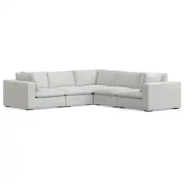 Simpli Home - Jasmine Corner Sectional Modular Sofa in Performance Fabric - Cloud Grey