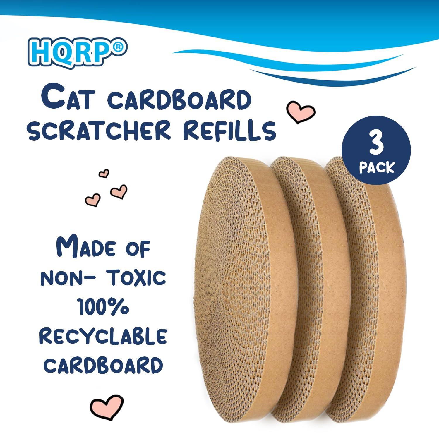 HQRP CAT CARDBOARD SCRATCHER REFILLS 3 PACK MADE OF NON-TOXIC 100% RECYCLABLE CARDBOARD