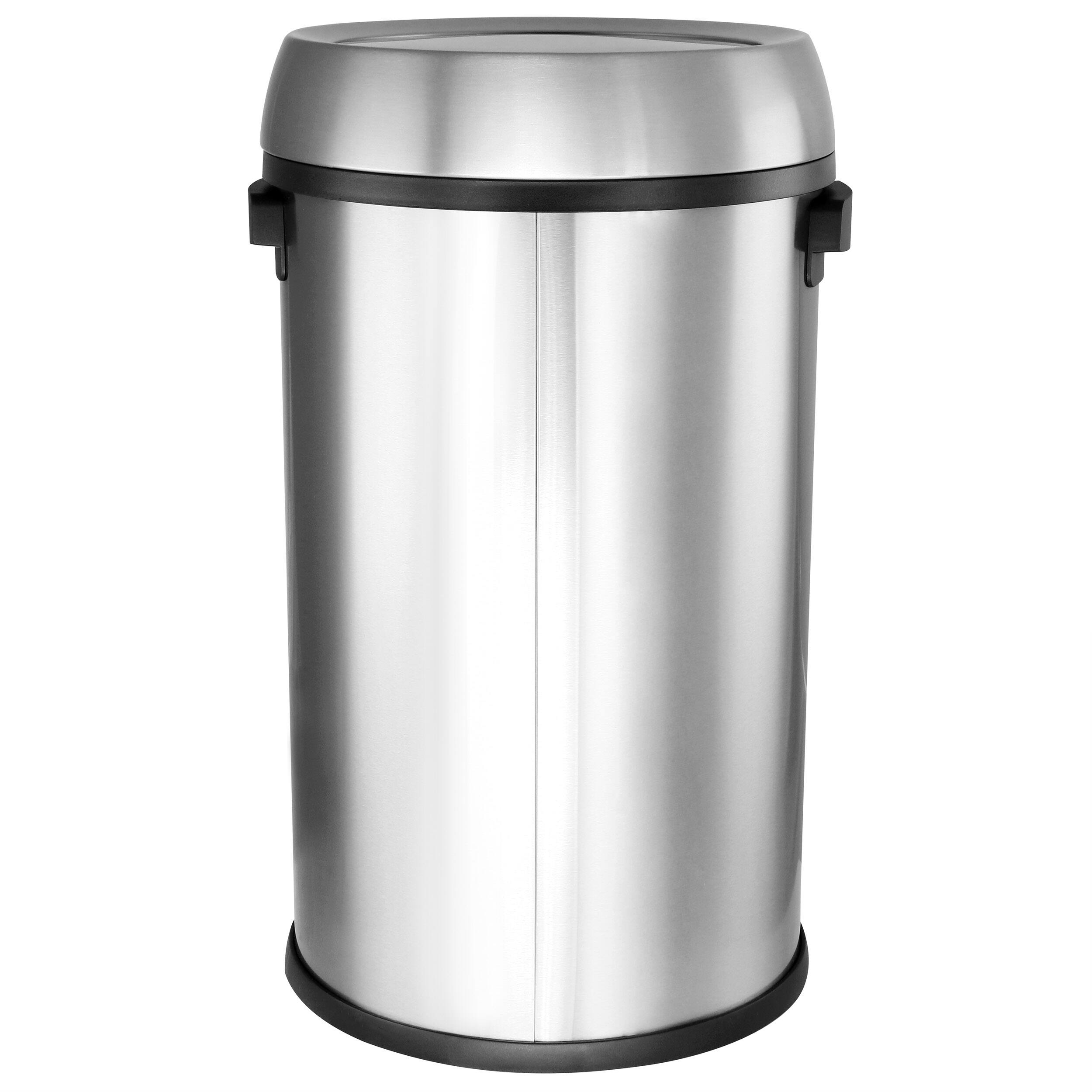 Alt View 1. Elama - Elama Large 17 Gallon Swing Lid Stainless Steel Cylindrical Trash Bin - Silver.