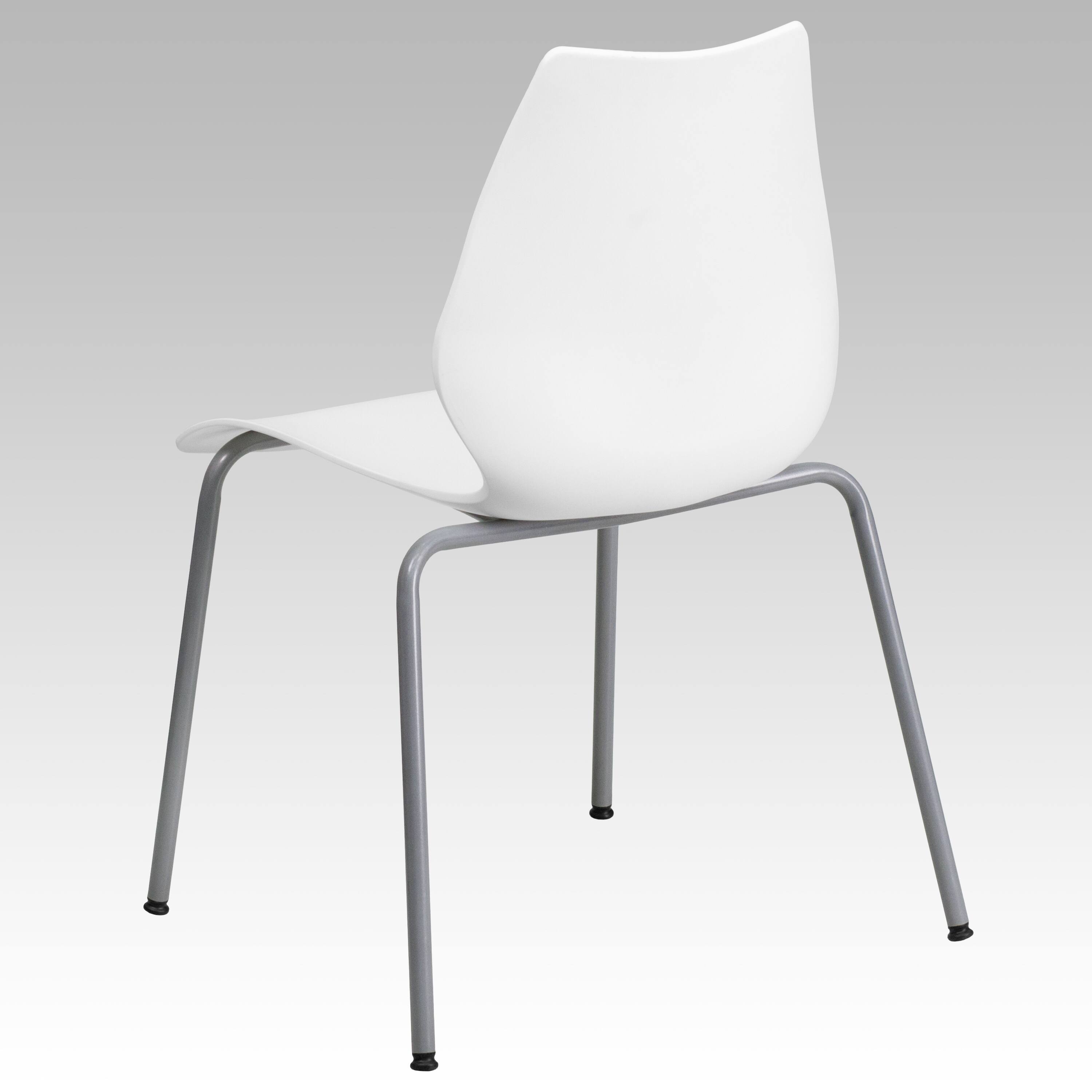 Alt View 5. Emma + Oliver - Multipurpose Home Office Stack Chair with Lumbar Support - White.