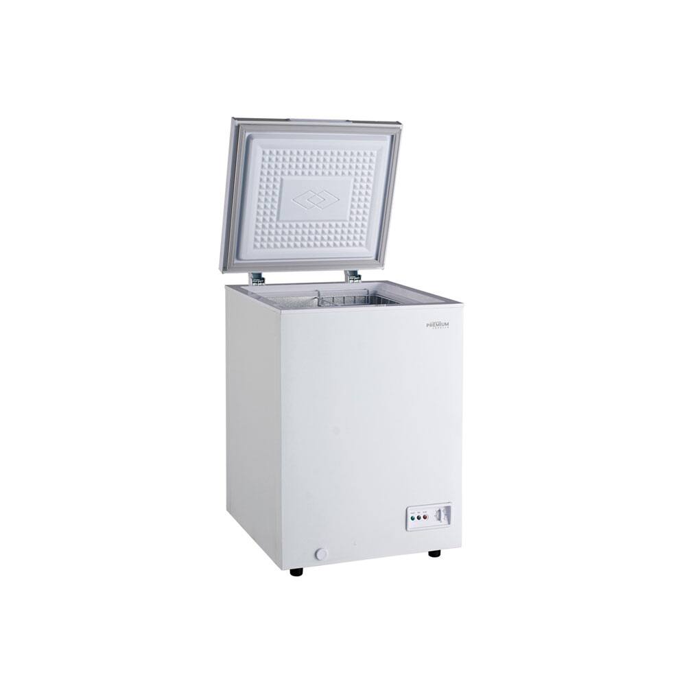 Angle. Premium Levella - 3.3 CuFt Chest Freezer in White - White.