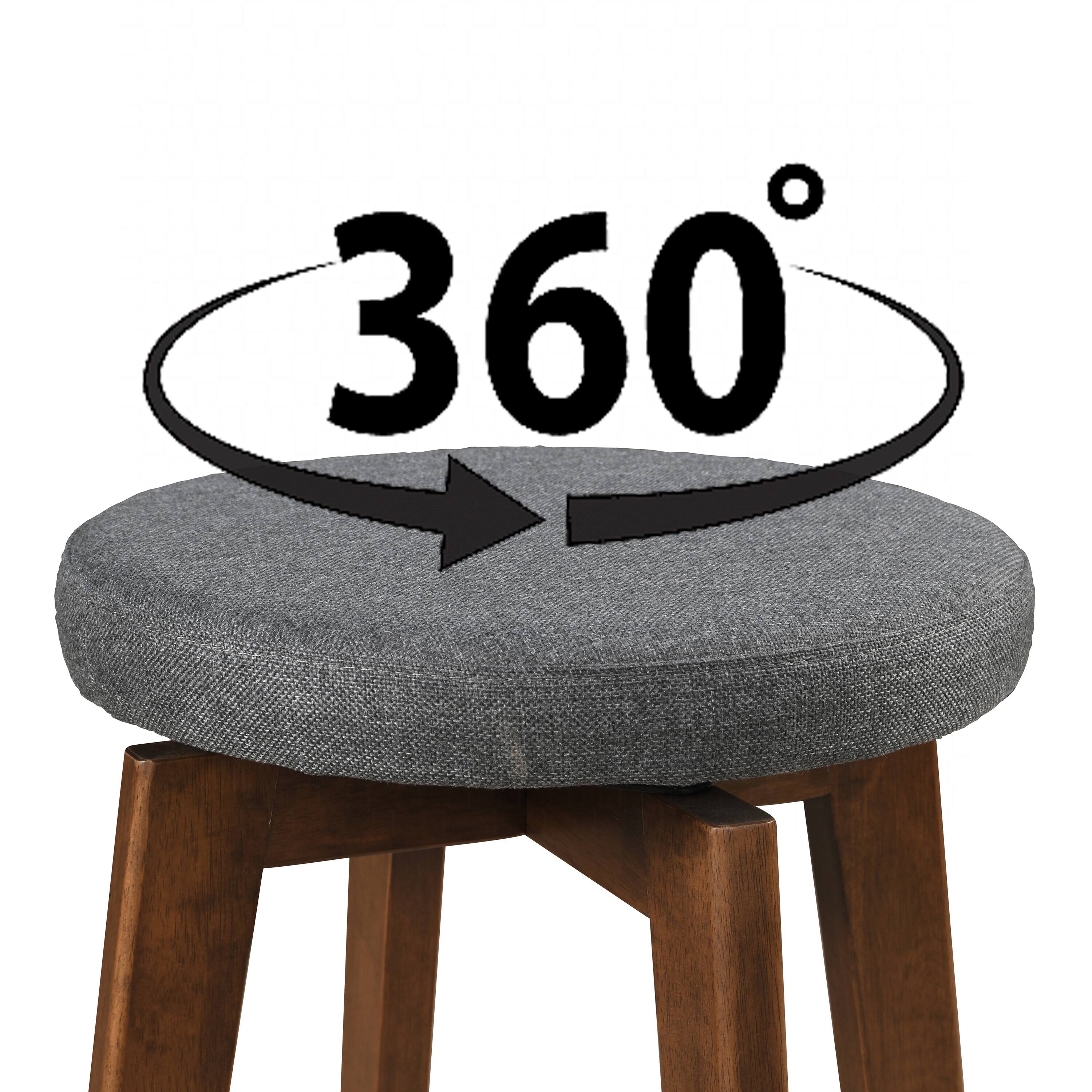 Alt View 1. LuXeo - Serena 29" Barstool Walnut Legs with Gray Fabric Upholstered Seat (Set of 2) - Walnut/Gray.