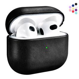 Entronix - Luxury Leather Case for AirPods 3rd Generation - Stylish and Durable Protection - Black