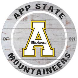 Jardine - Appalachian State Mountaineers 20'' x 20'' Indoor/Outdoor Weathered Circle Sign - White