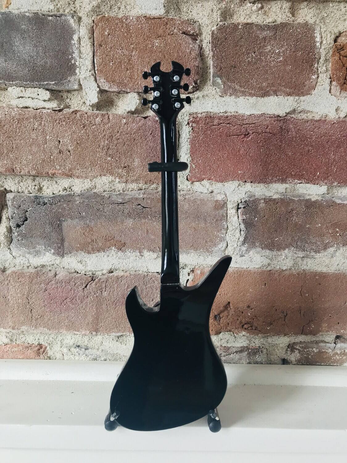 Alt View 1. Axe Heaven - Avenged Sevenfold - Axe Heaven Black with Silver Stripes Mini Guitar SG-660   - COLLECTIBLES - Multicolor.