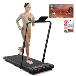 Superun - 3 in 1 Folding Treadmills for Home, 3.0HP Powerful and Quiet Under Desk Treadmill - Black