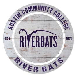 Jardine - Austin Community College 20'' x 20'' Indoor/Outdoor Weathered Circle Sign - White